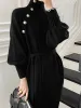 Turtleneck Button Belted Sweater Dress sold by COMMENSE