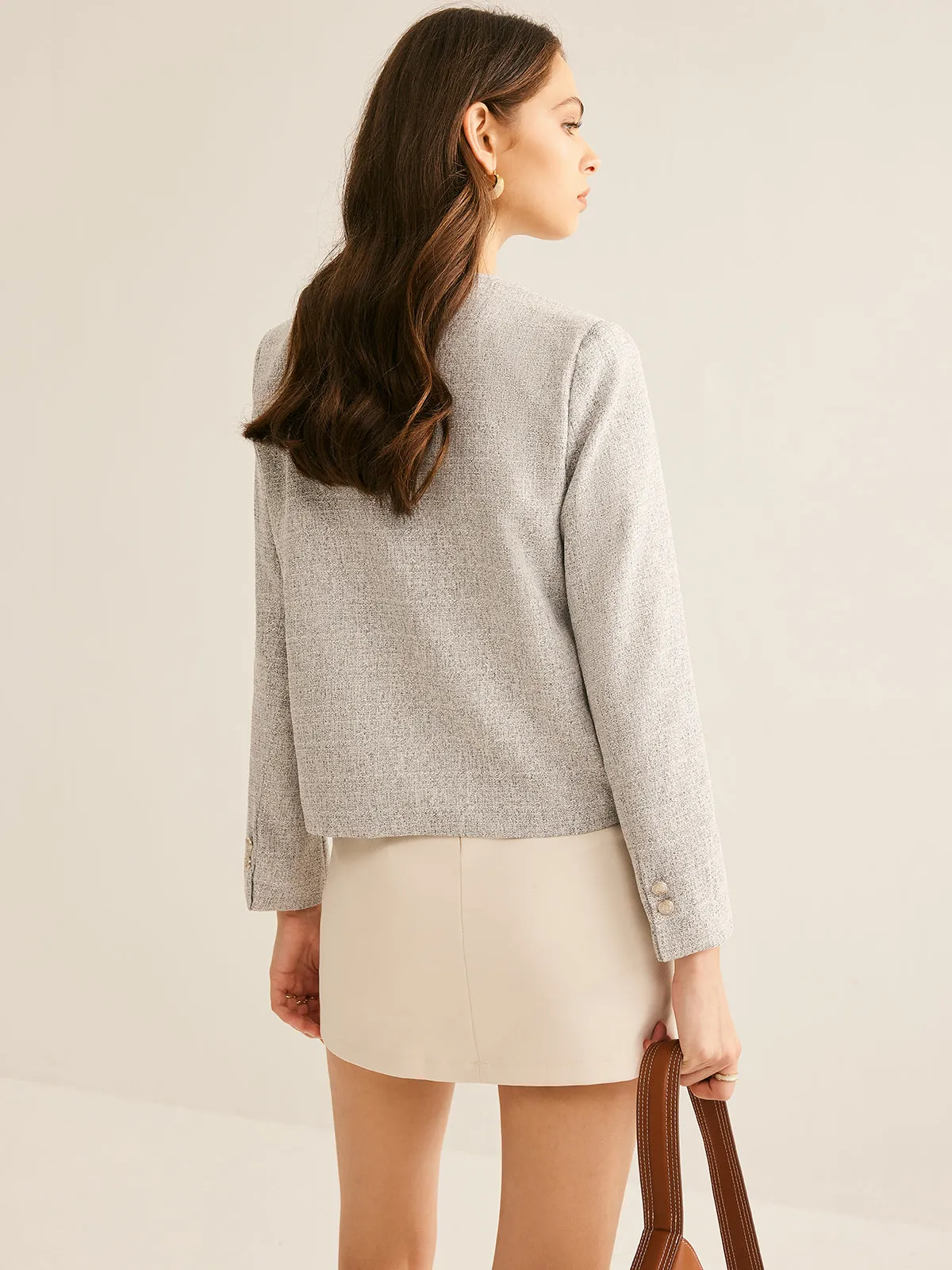 Crew Neck Breasted Jacket sold by COMMENSE product image thumbnail 5