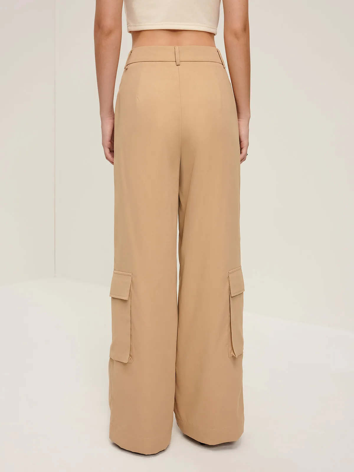 Flap Pockets Wide-Leg Pants sold by COMMENSE product image thumbnail 5