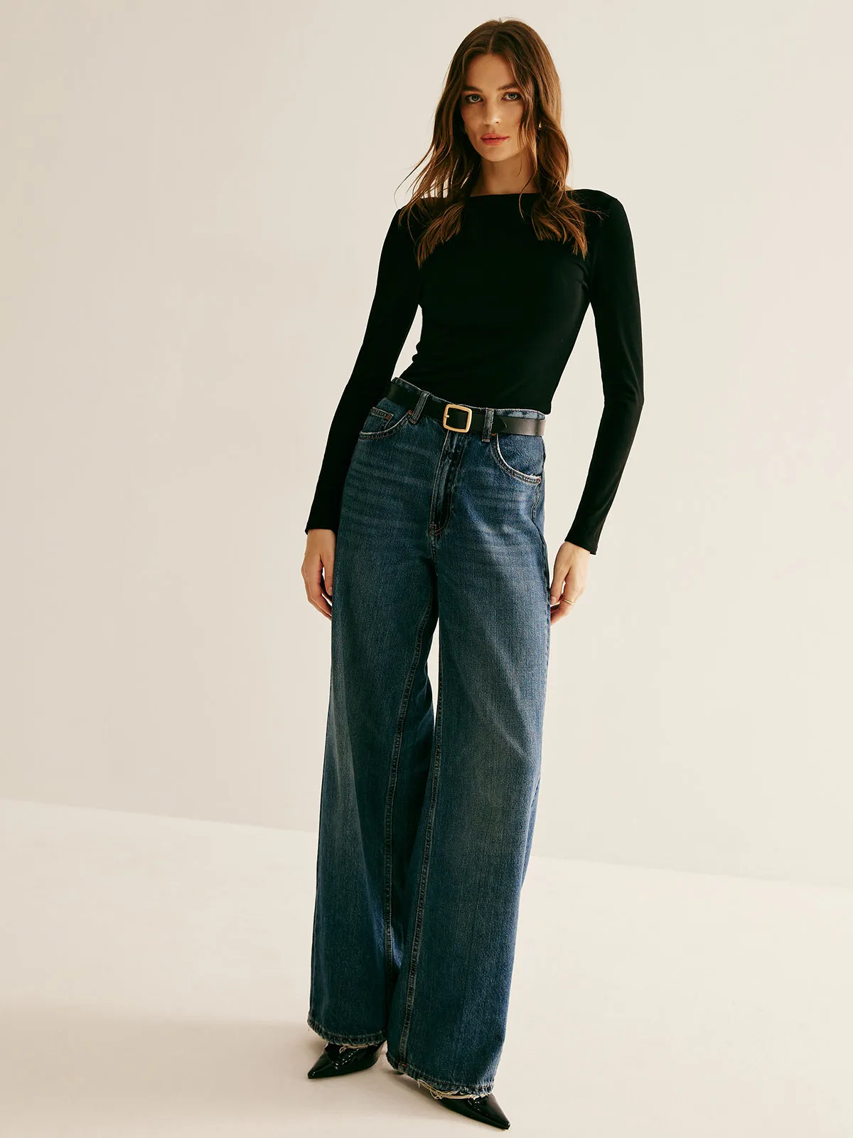 Backless Long Sleeve Tie T-Shirt sold by COMMENSE product image thumbnail 3