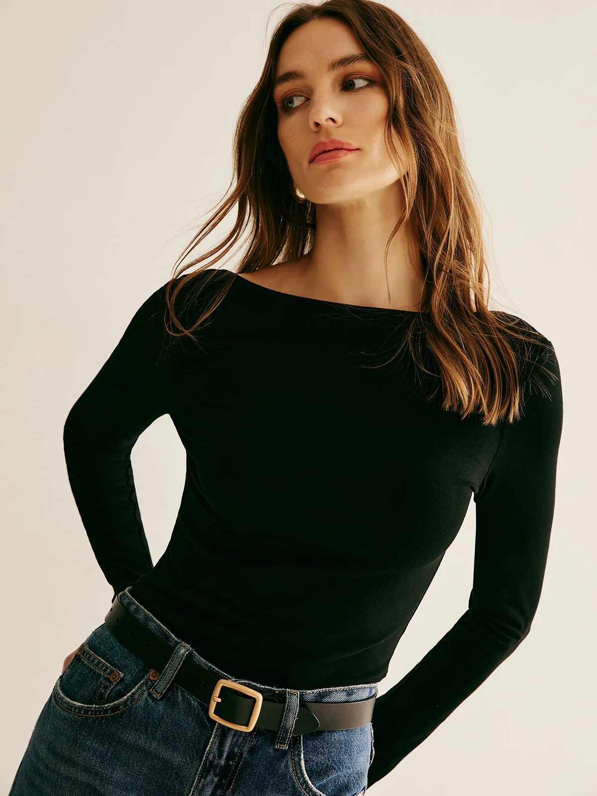 Backless Long Sleeve Tie T-Shirt sold by COMMENSE product image thumbnail 4