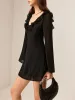 Ruffle V-Neck Backless Dress sold by COMMENSE