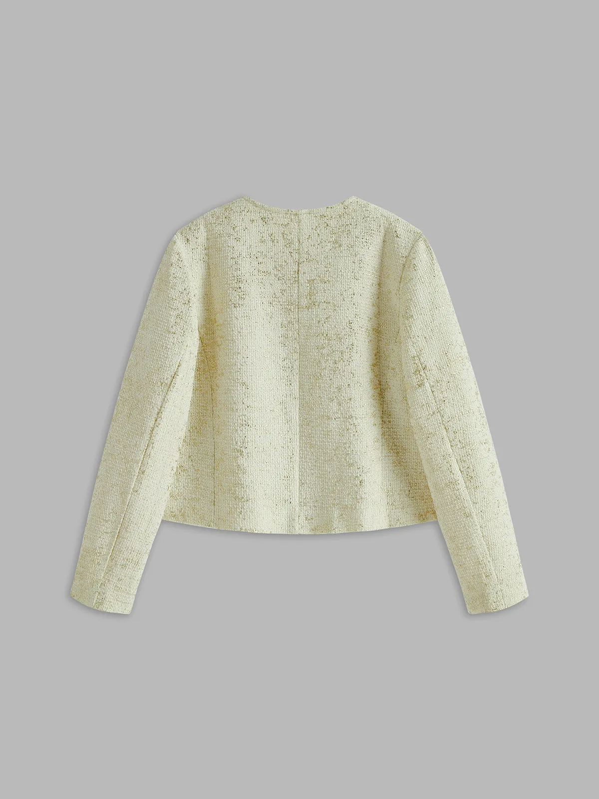 Crew Neck Tweed Breasted Jacket sold by COMMENSE product image thumbnail 2