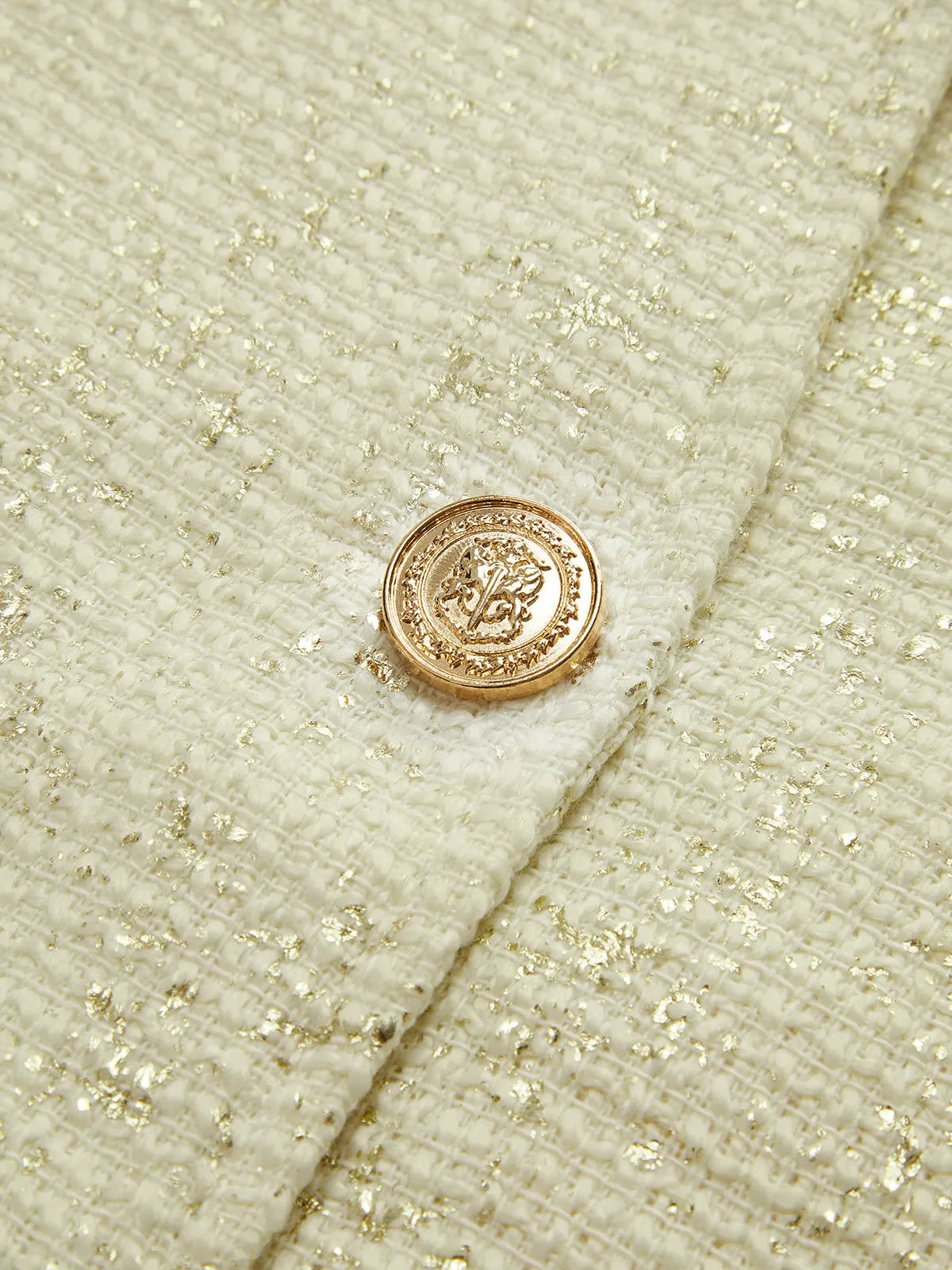 Crew Neck Tweed Breasted Jacket sold by COMMENSE product image thumbnail 3