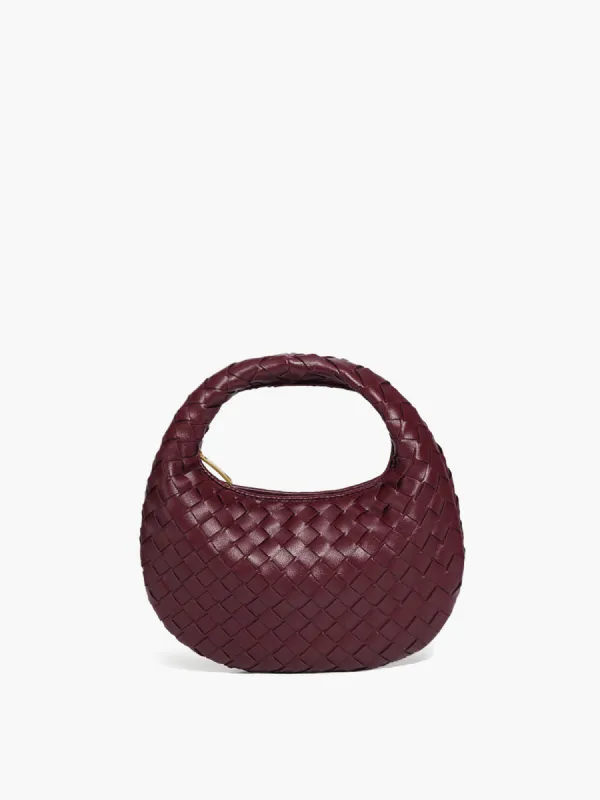 Rounded Woven Zipper Handbag sold by COMMENSE