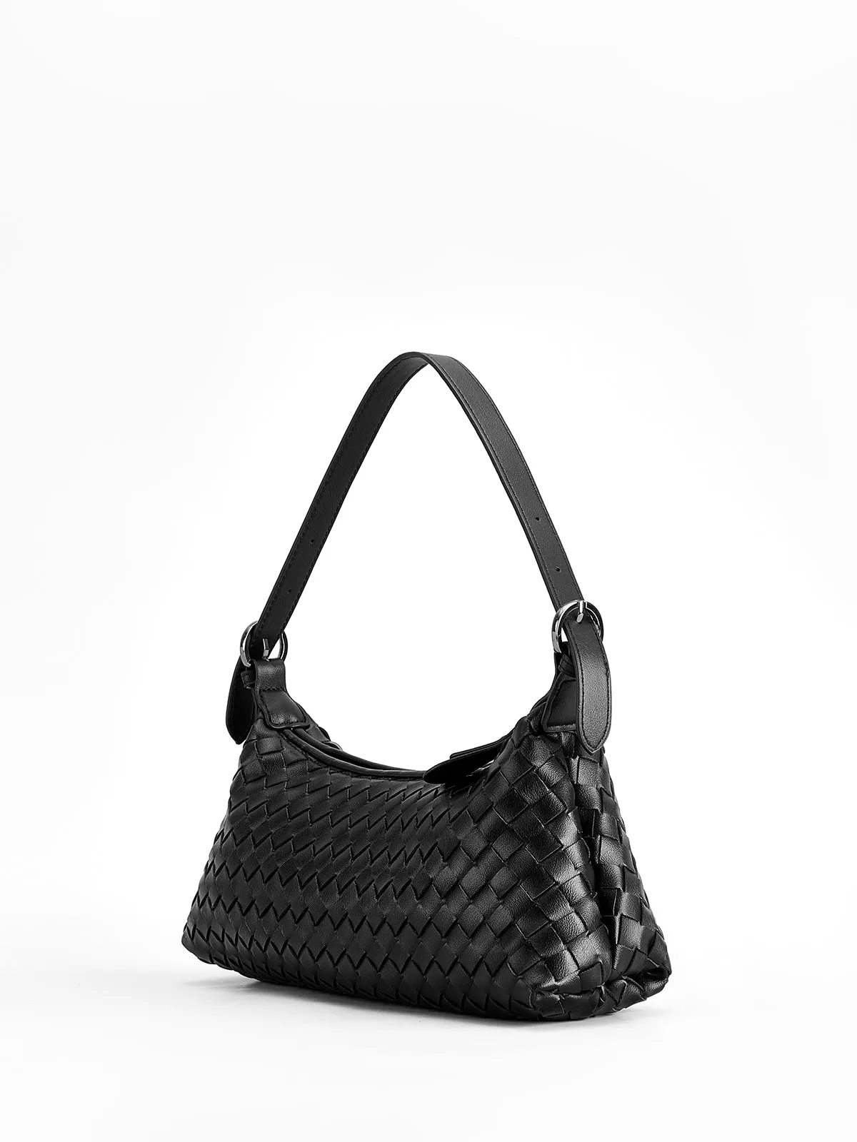 Plain Woven Buckle Shoulder Bag sold by COMMENSE product image thumbnail 5