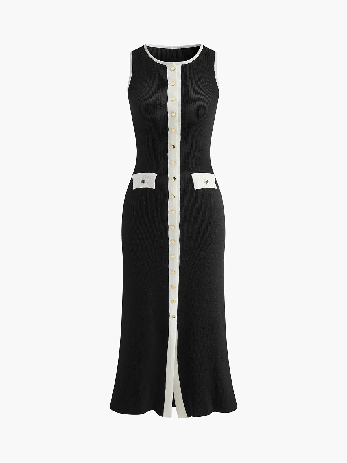 Ribbed Breasted Knit Tank Dress sold by COMMENSE