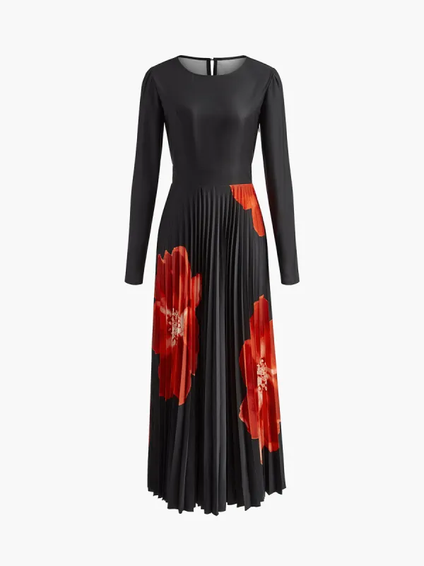 Floral Printed Pleated Dress sold by COMMENSE