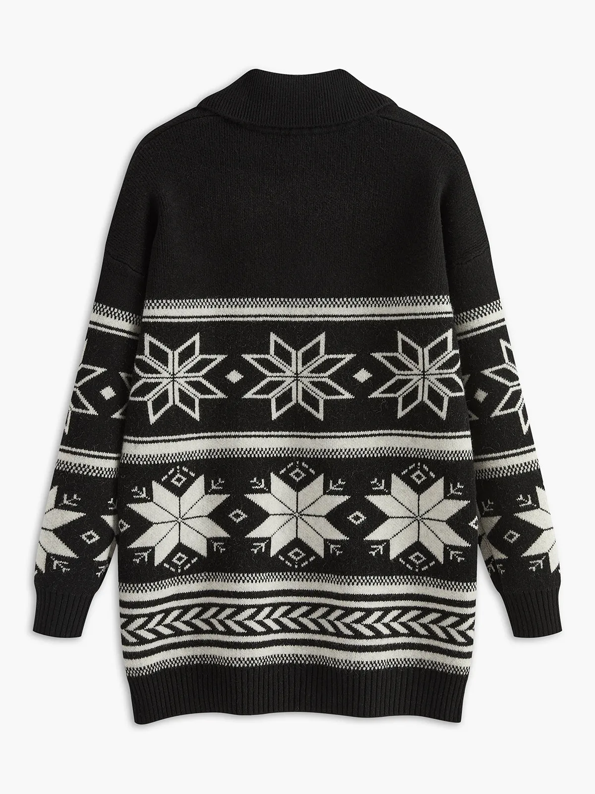 Jacquard Zipper Lapel Sweater sold by COMMENSE product image thumbnail 2