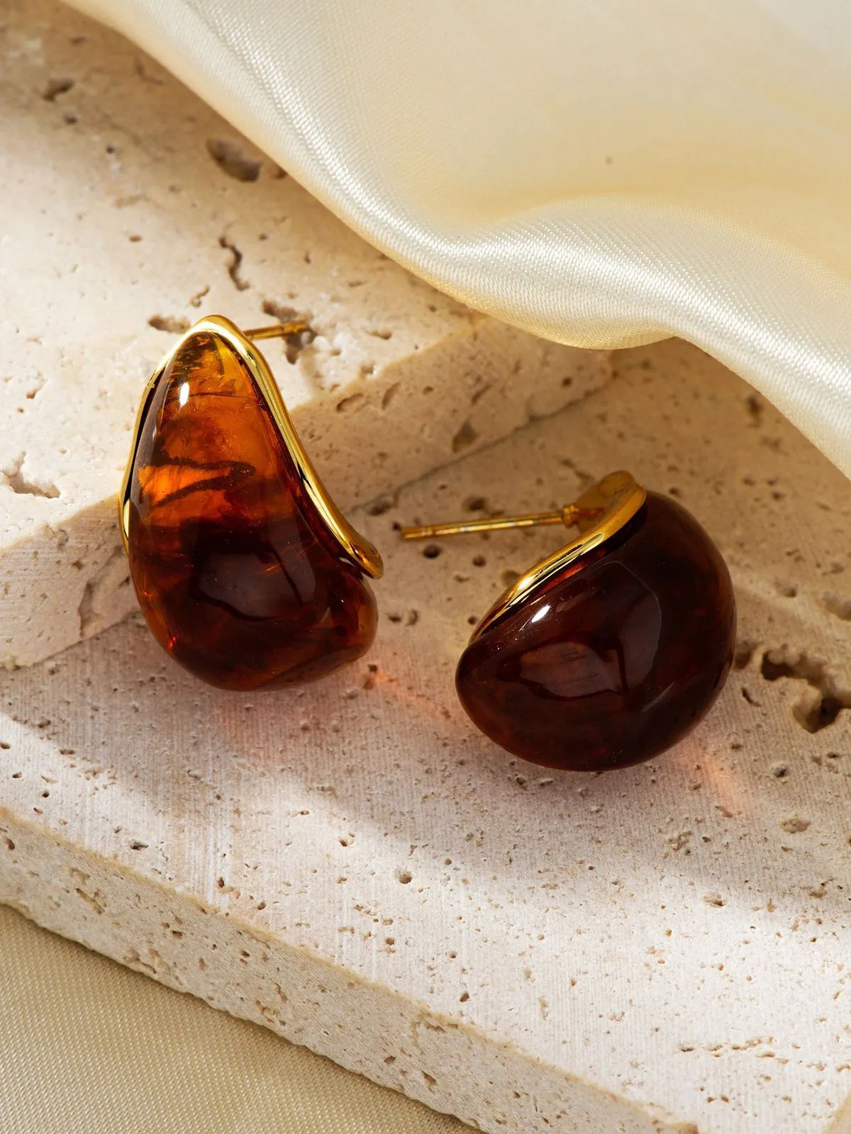 Honey Drop Stud Earrings sold by COMMENSE product image thumbnail 2