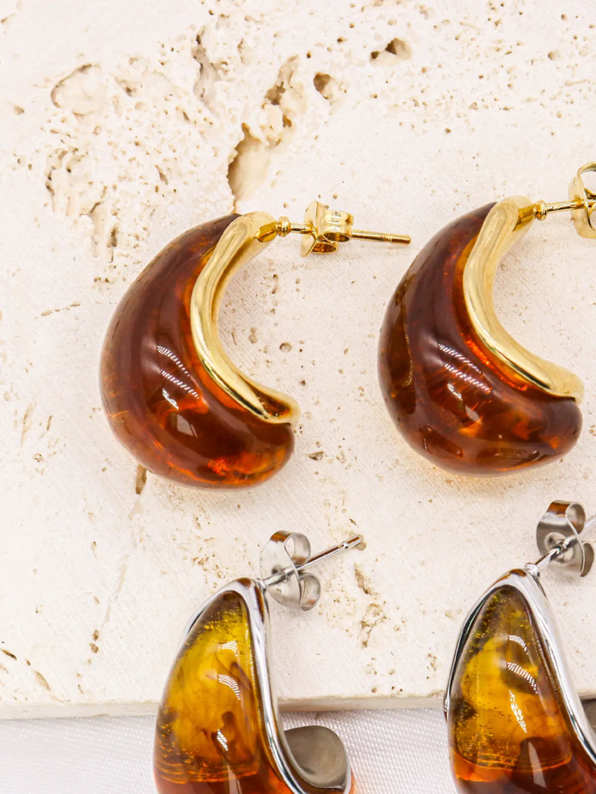 Honey Drop Stud Earrings sold by COMMENSE product image thumbnail 3