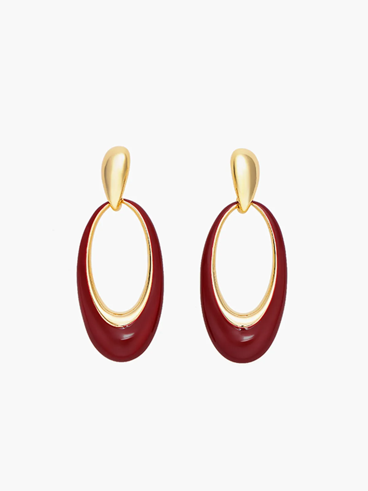 Oil Drop Oval Hoop Earrings sold by COMMENSE product image thumbnail 4