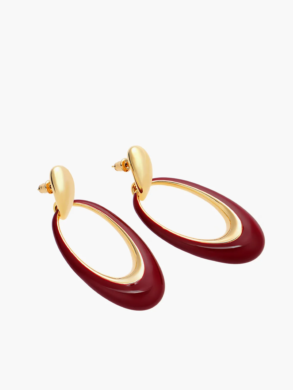 Oil Drop Oval Hoop Earrings sold by COMMENSE product image thumbnail 2