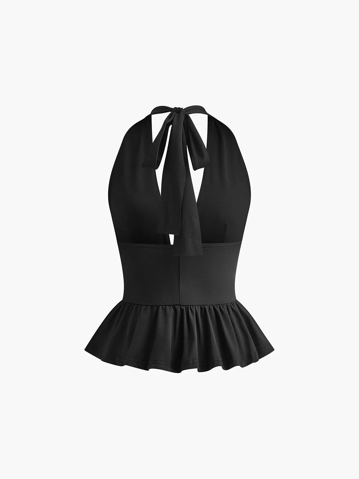 Studded Detail Ruffle Halter Top sold by COMMENSE product image thumbnail 5