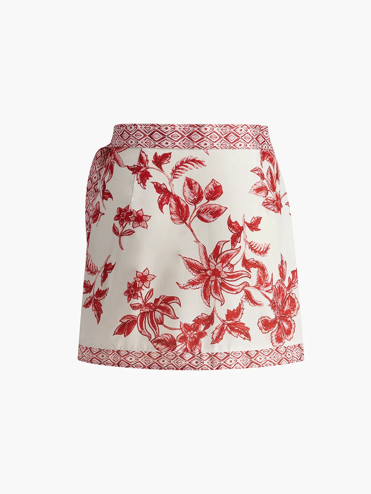 Printed Lace Up Mini Skirt sold by COMMENSE product image thumbnail 2