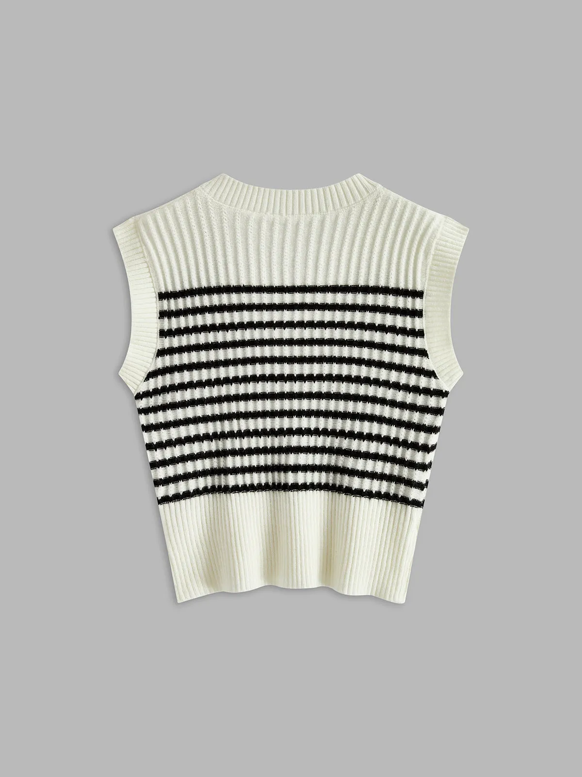 Stripe Panel Sweater Vest sold by COMMENSE product image thumbnail 2