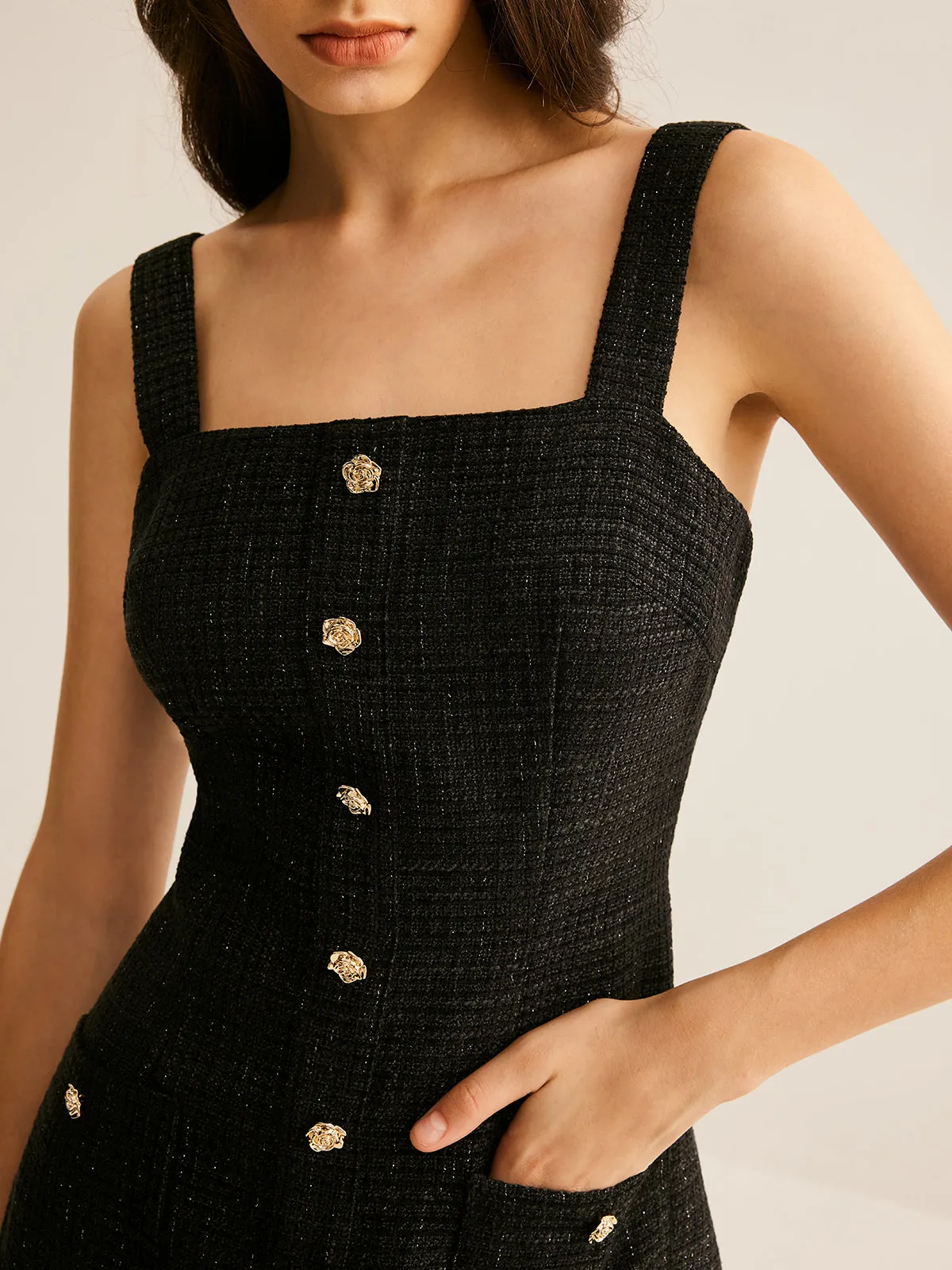 Tweed Breasted Tank Short Dress sold by COMMENSE product image thumbnail 3