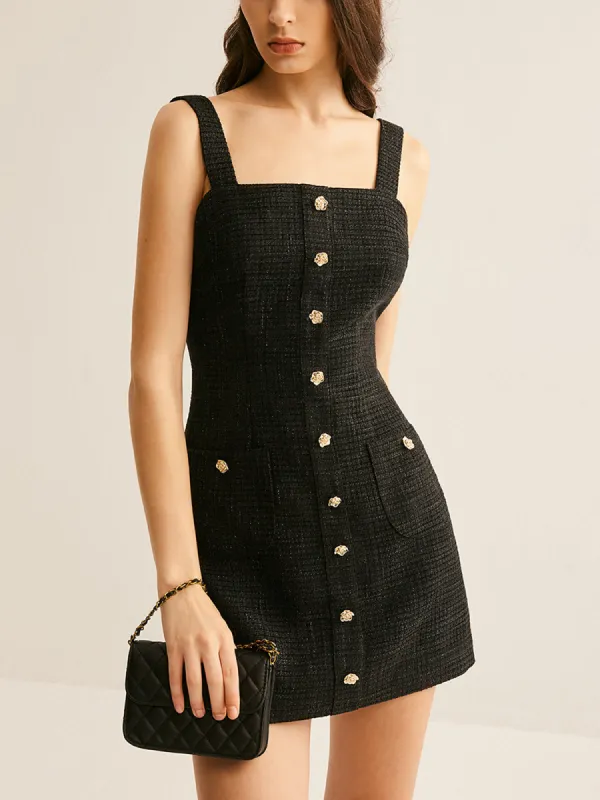 Tweed Breasted Tank Short Dress sold by COMMENSE