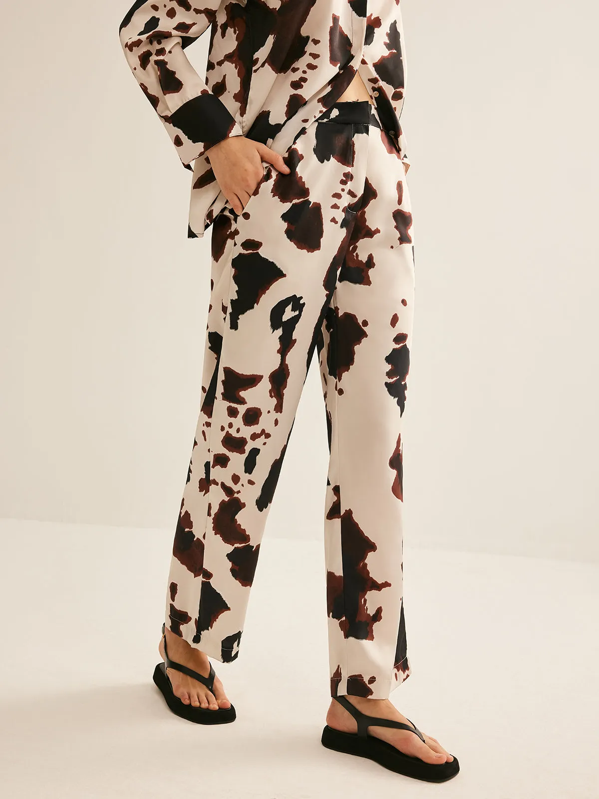 Cow Printed Straight Pants sold by COMMENSE product image thumbnail 4