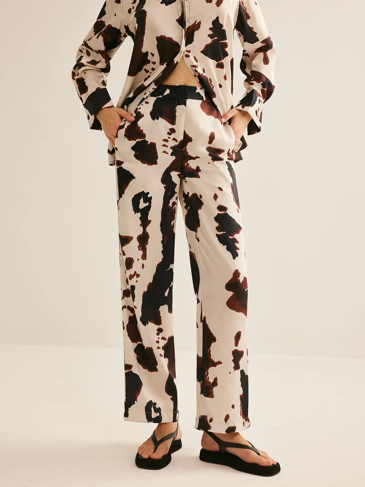 Cow Printed Straight Pants sold by COMMENSE product image thumbnail 3
