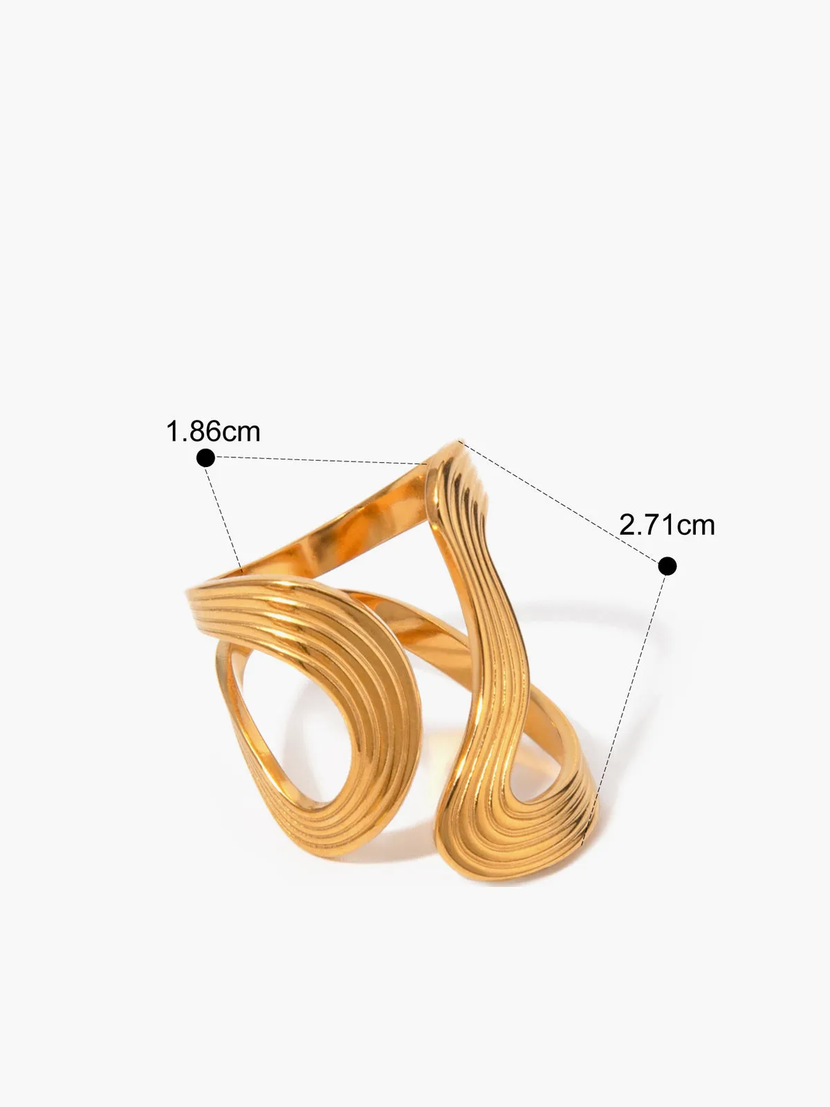 Irregular Ripple Open Ring sold by COMMENSE product image thumbnail 3
