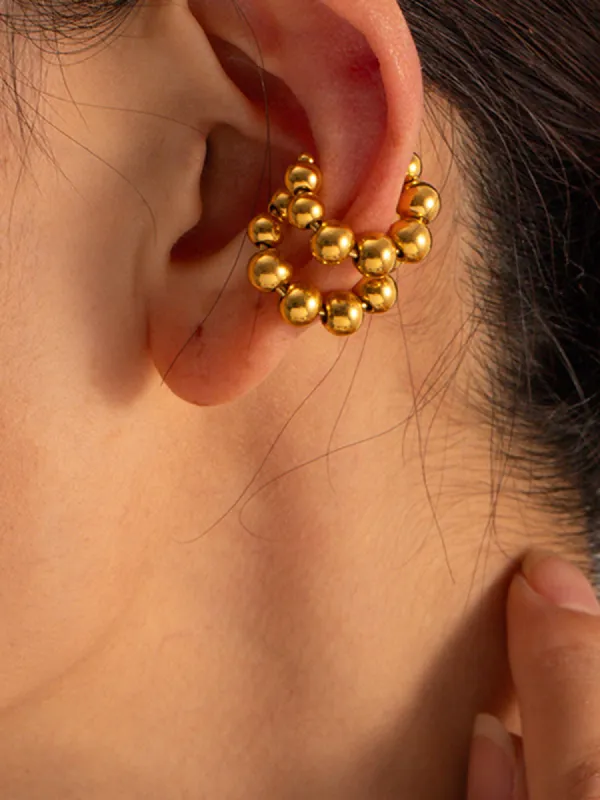 Golden Hoop Beaded Ear Cuff sold by COMMENSE