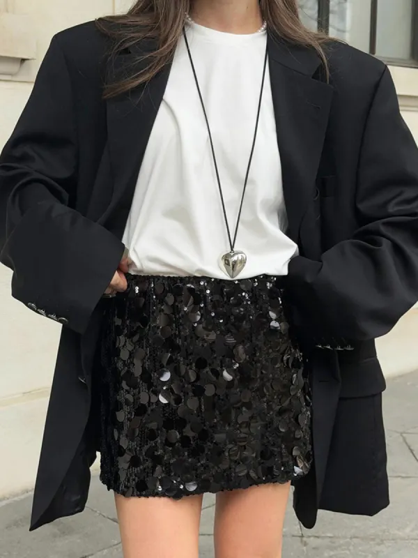 Sequins Decor Mini Skirt sold by COMMENSE