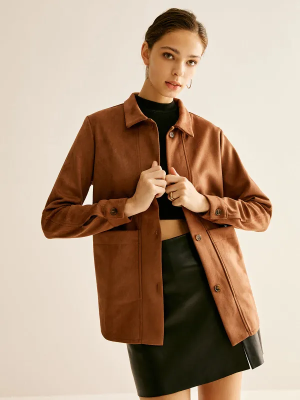 Pockets Suede Polo Shirt sold by COMMENSE