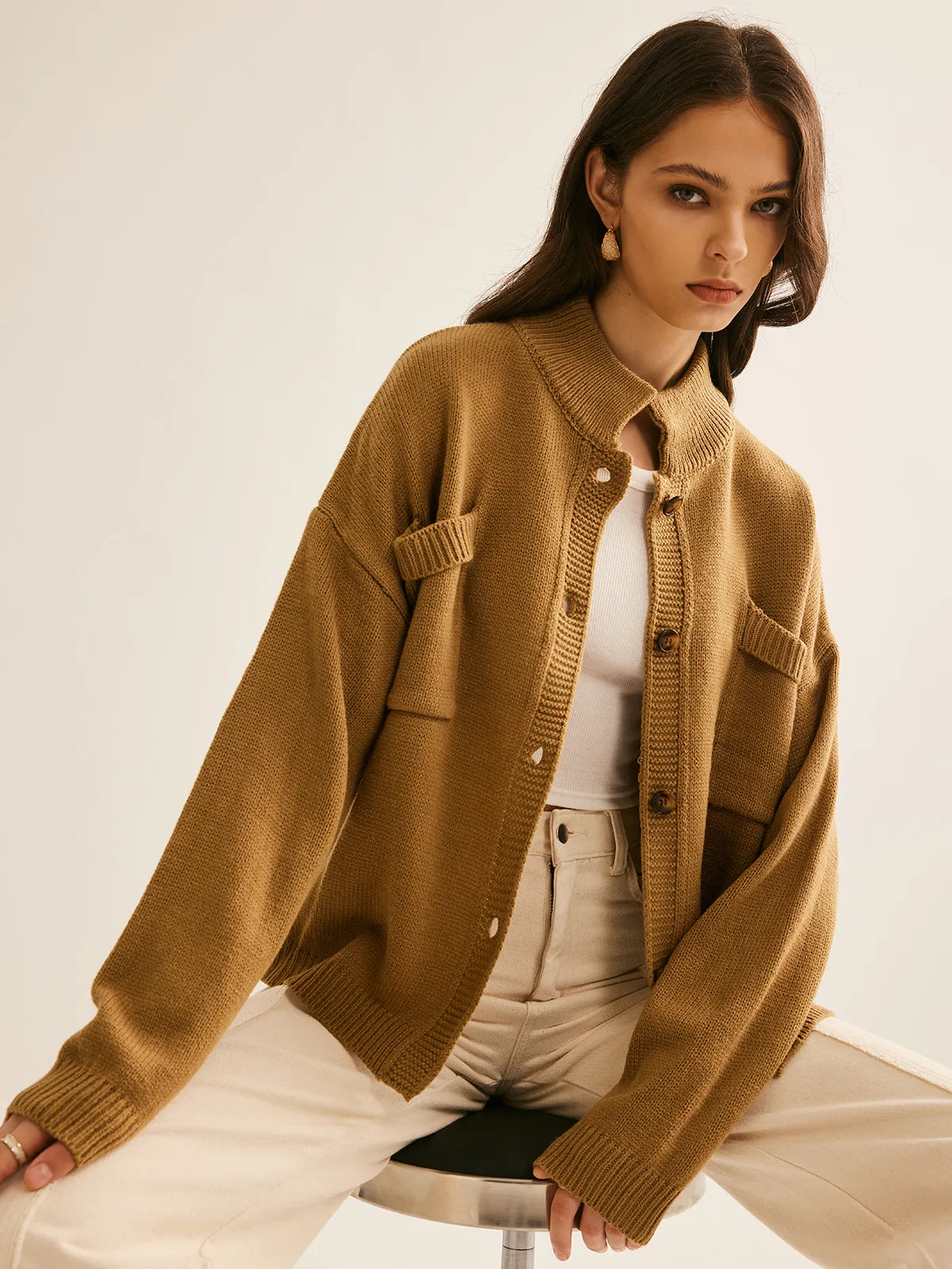 Button Down Pockets Cardigan sold by COMMENSE product image thumbnail 4