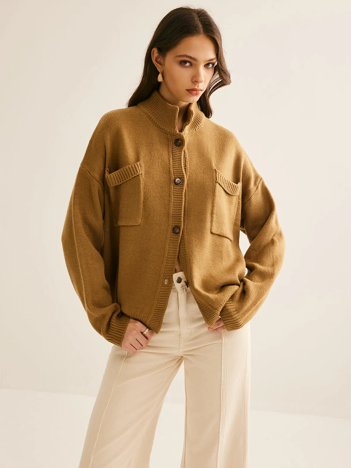 Button Down Pockets Cardigan sold by COMMENSE