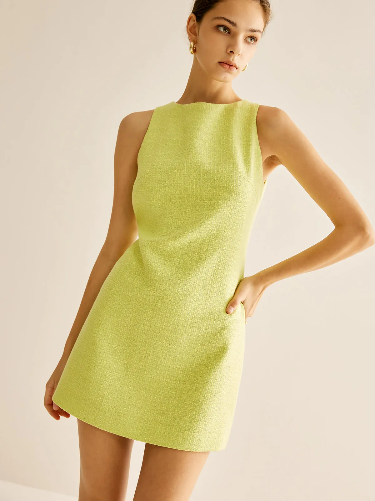 Minimalist Tweed Tank Dress sold by COMMENSE