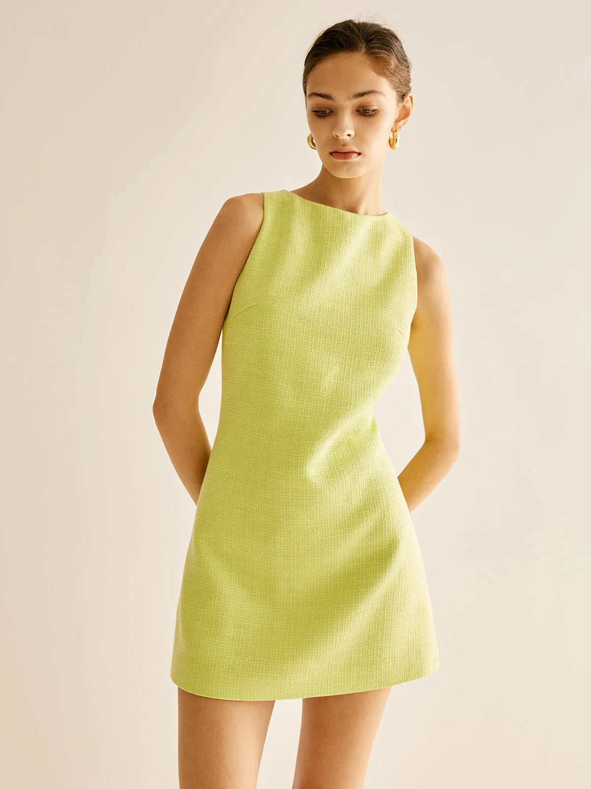 Minimalist Tweed Tank Dress sold by COMMENSE product image thumbnail 2