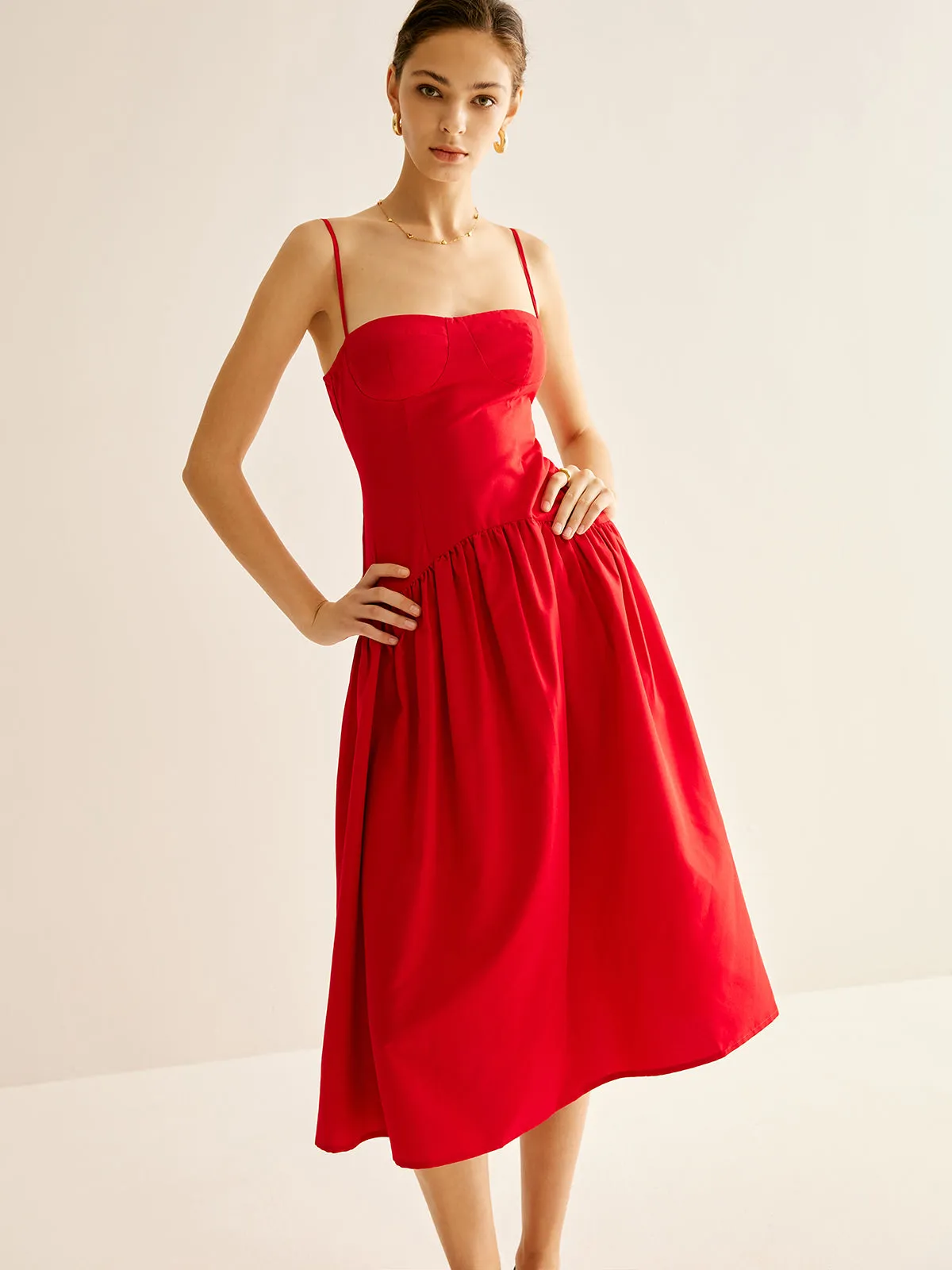 Panel Pleated Cami Dress sold by COMMENSE product image thumbnail 2