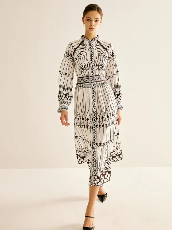 Boheme Stand Collar Split Dress sold by COMMENSE