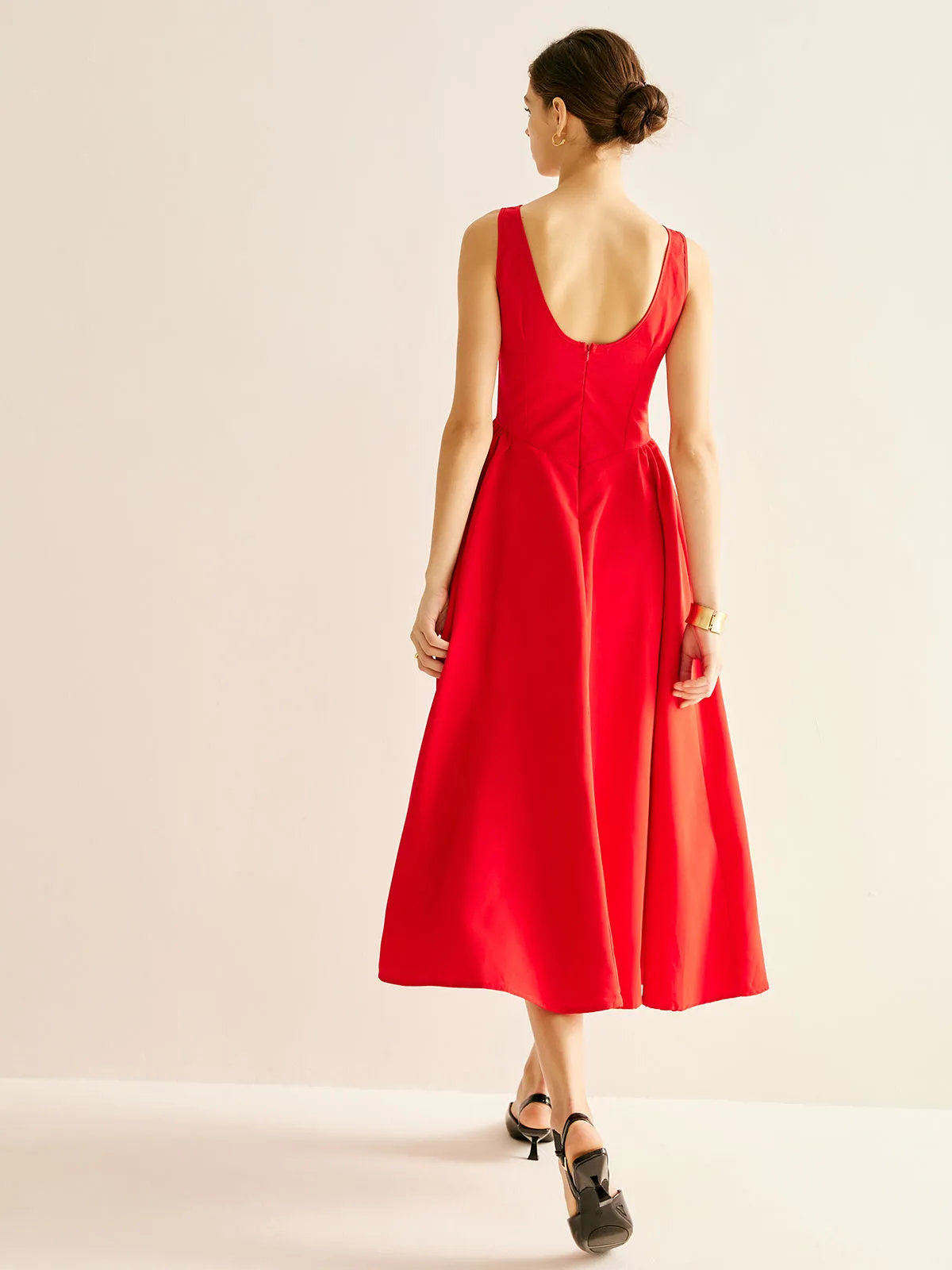 Elegant Pleated Tank Dress sold by COMMENSE product image thumbnail 3