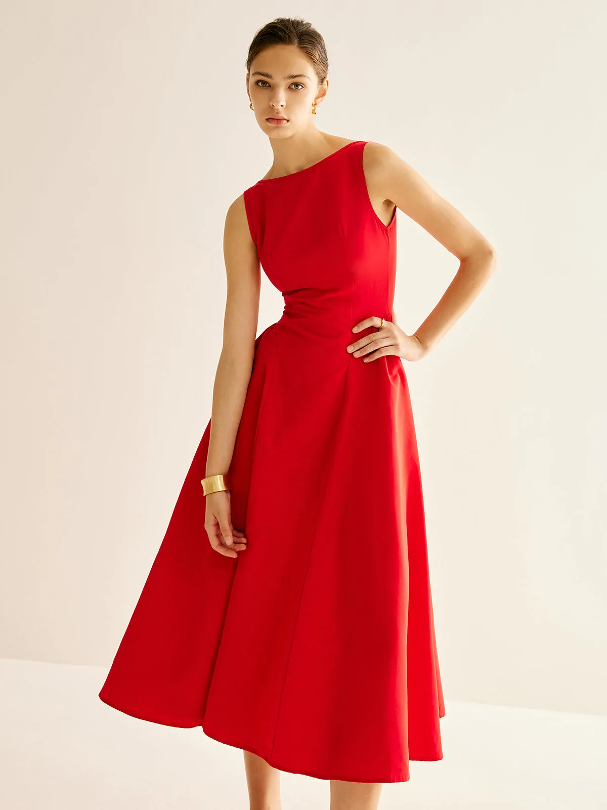 Elegant Pleated Tank Dress sold by COMMENSE product image thumbnail 4