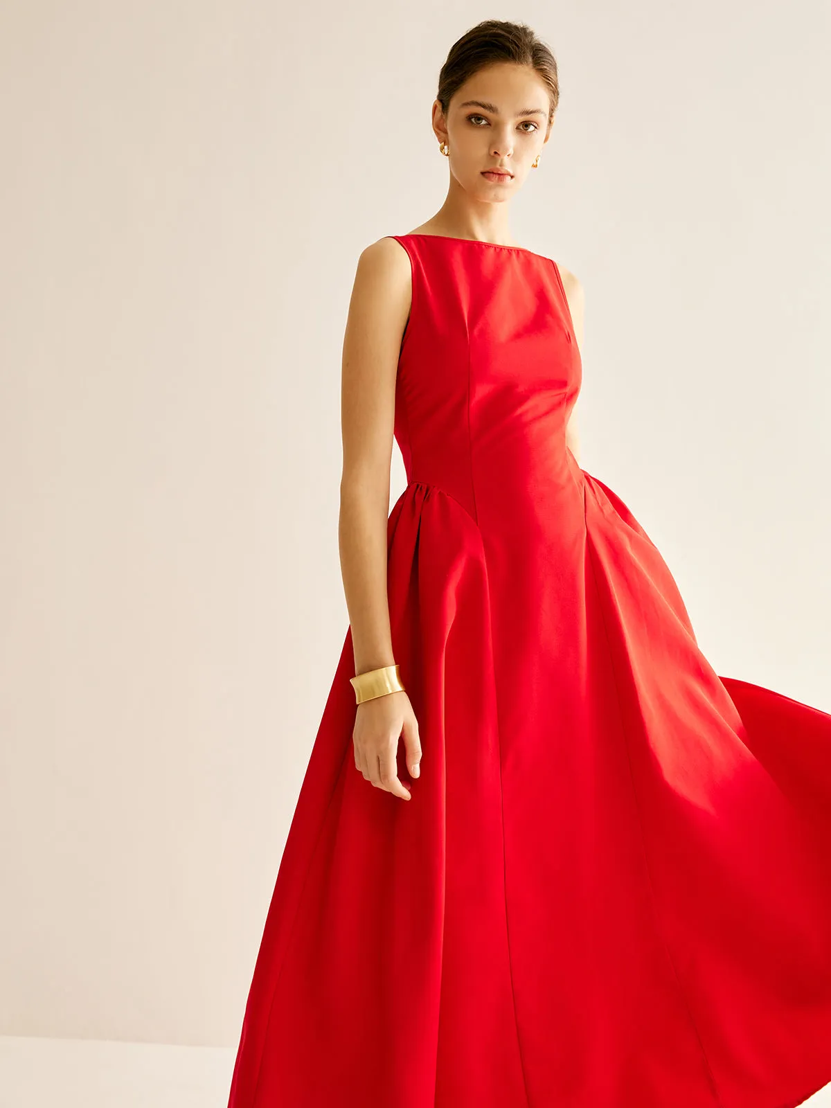 Elegant Pleated Tank Dress sold by COMMENSE product image thumbnail 5