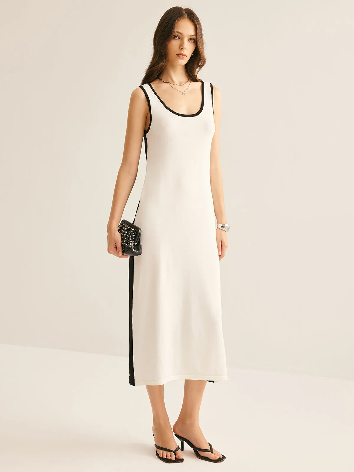 Two Tone Panel Pockets Tank Dress sold by COMMENSE product image thumbnail 2