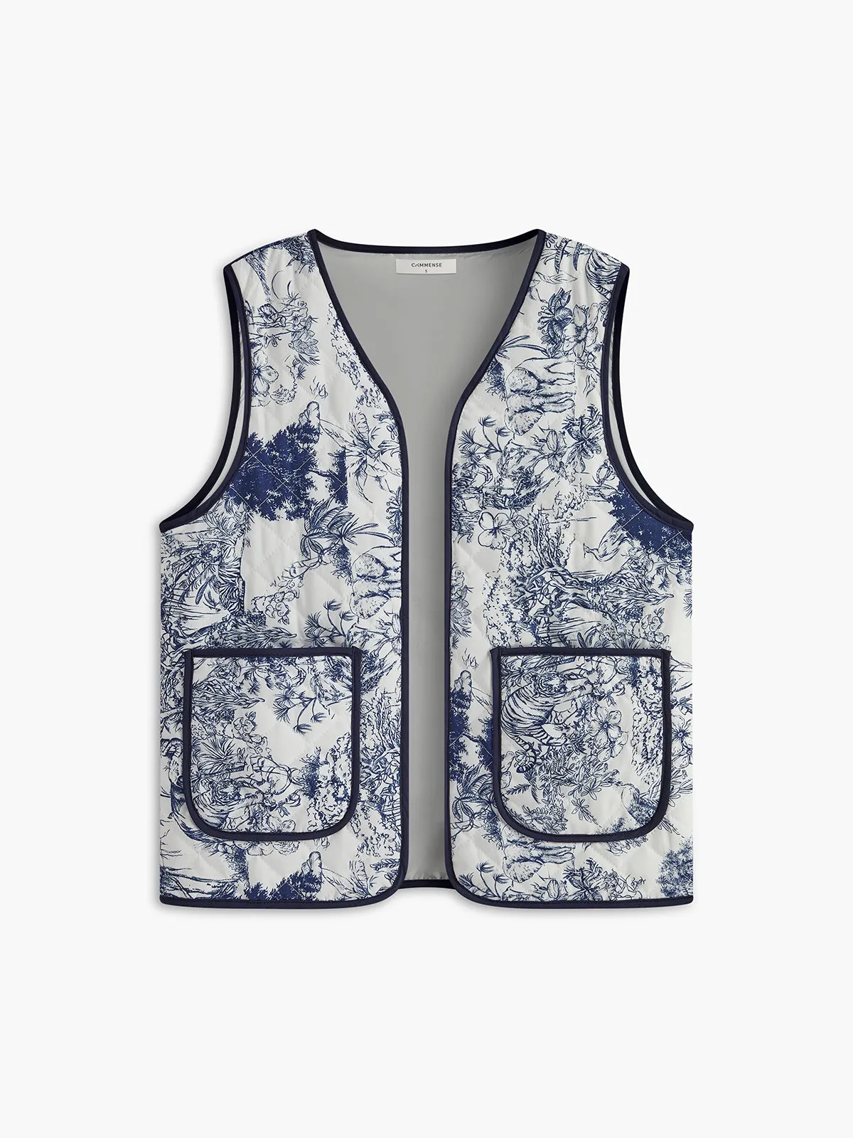 Boheme Printed Pockets Vest sold by COMMENSE