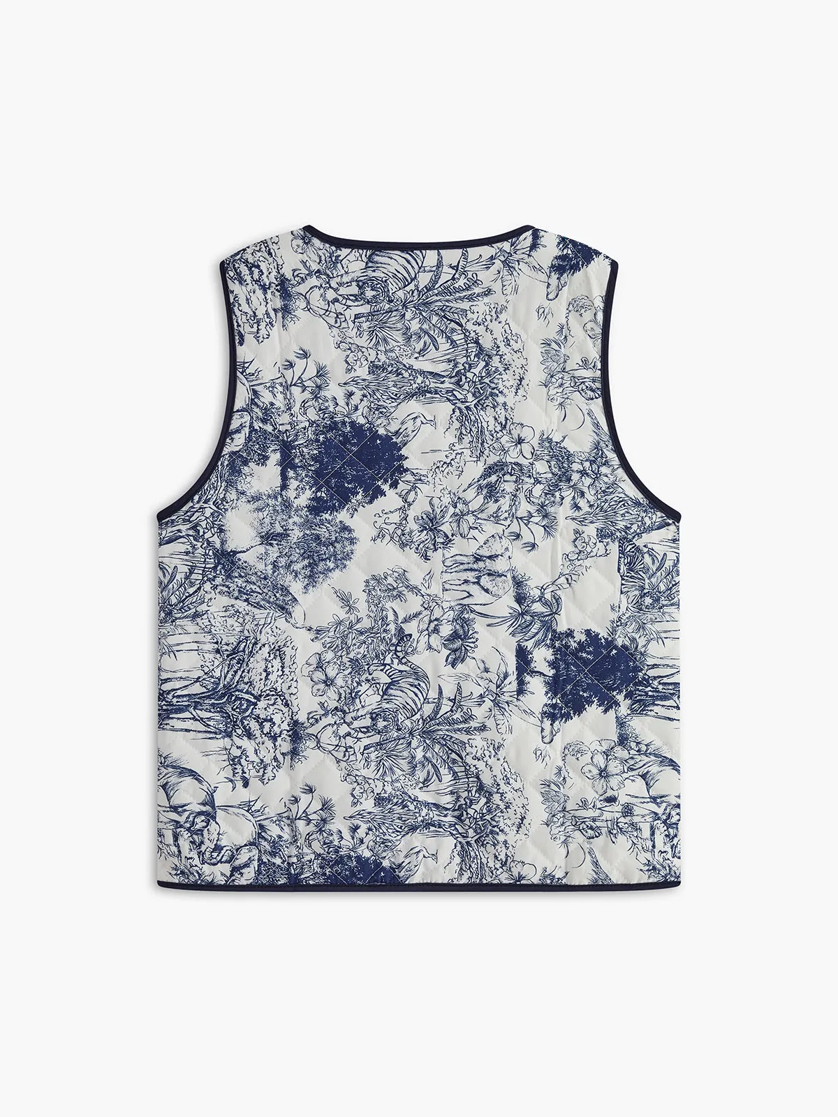 Boheme Printed Pockets Vest sold by COMMENSE product image thumbnail 2