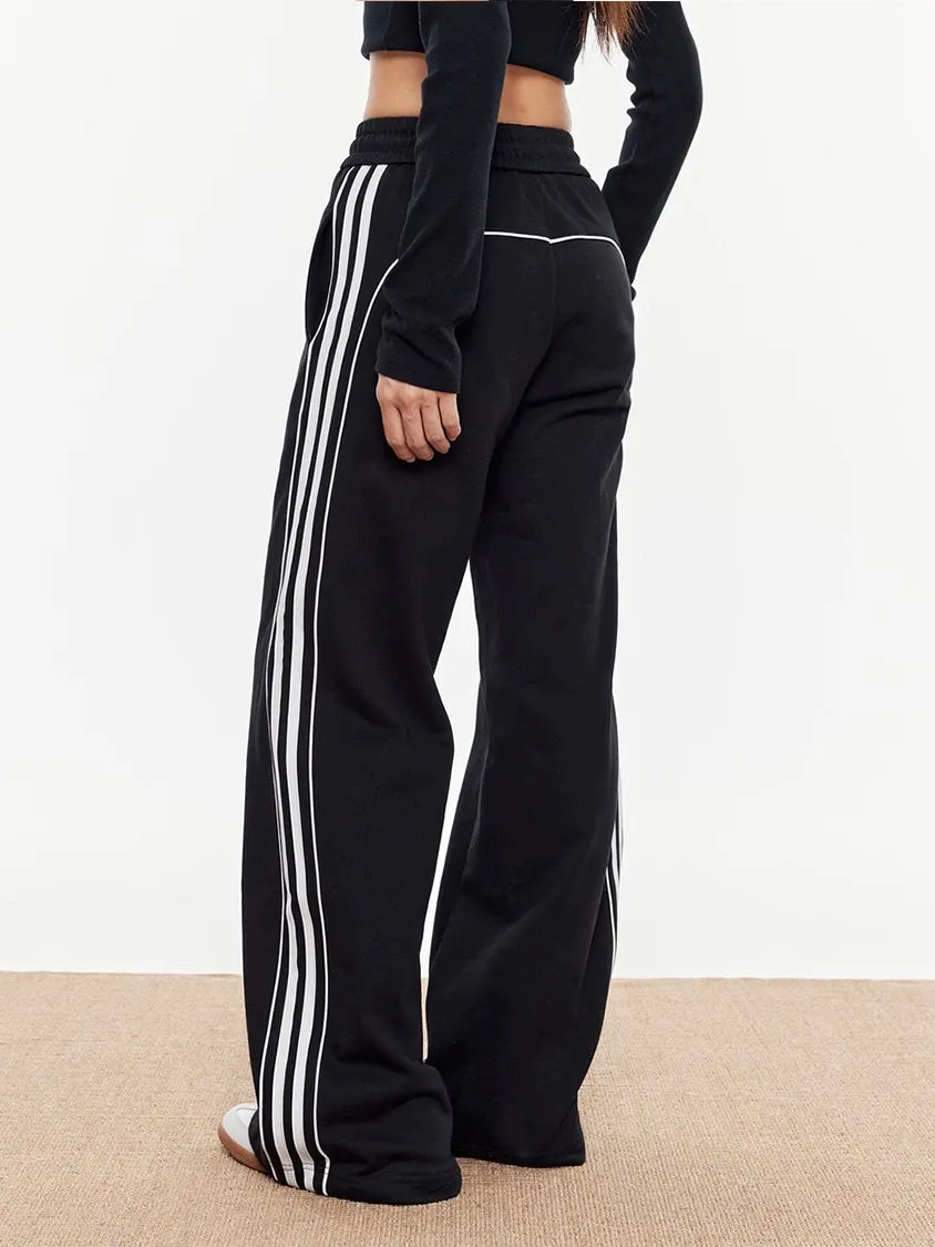 Contrast Piping Drawstring Sweatpants sold by COMMENSE