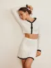 Contrast Trim Pleated Mini Skirt Set sold by COMMENSE