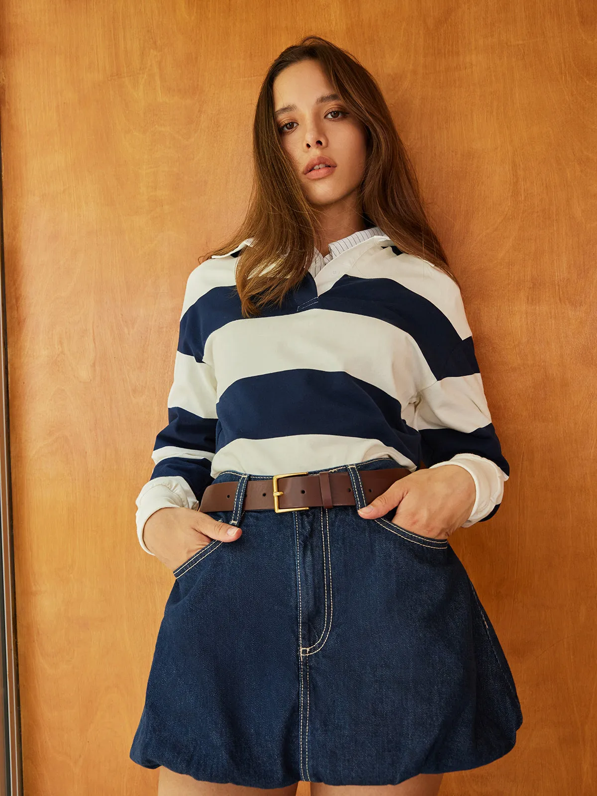 Striped Polo Bodysuit sold by COMMENSE product image thumbnail 2