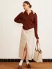 Cable Knit Button Polo Sweater sold by COMMENSE
