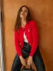 Plain Cherry Embroidery Cardigan sold by COMMENSE