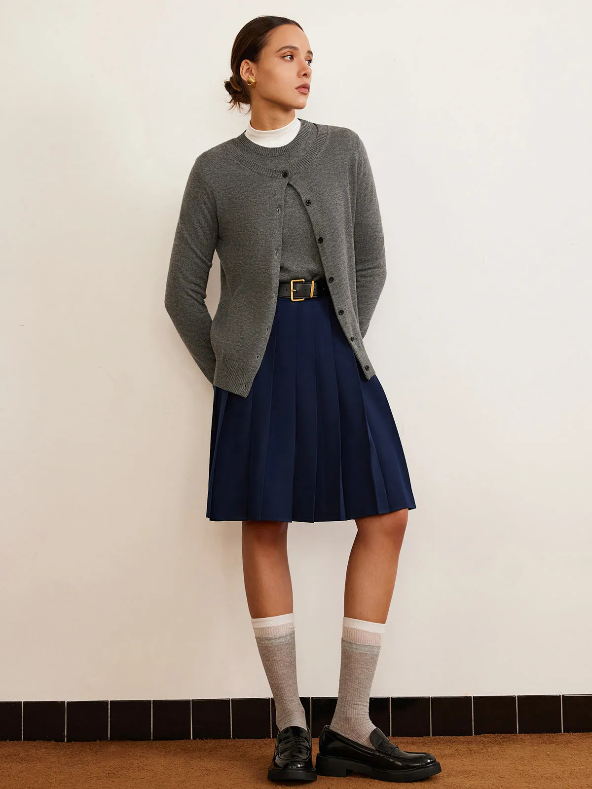 Wool-Blend Breasted Cardigan sold by COMMENSE product image thumbnail 2