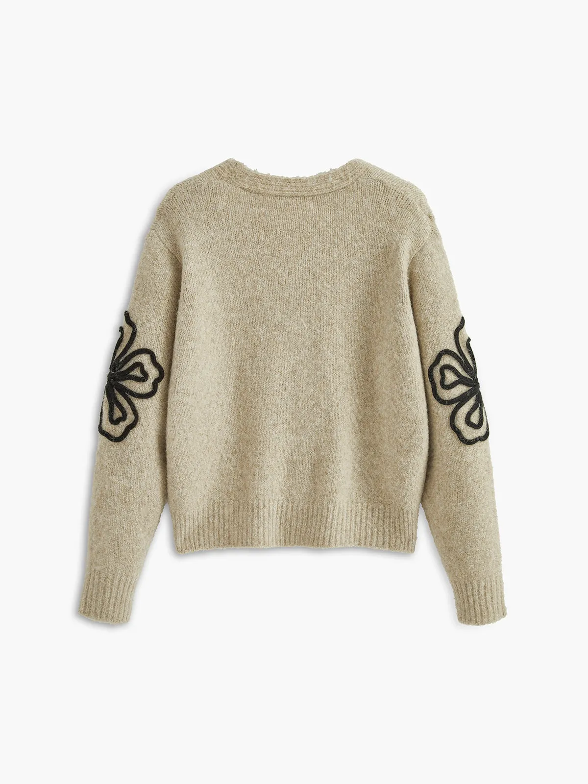 Floral Detail V-Neck Cardigan sold by COMMENSE product image thumbnail 2