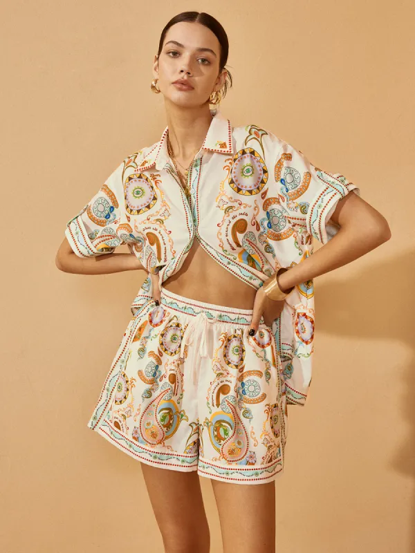 Polo Print Half Sleeve Shorts Set sold by COMMENSE