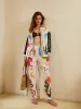 Boho Print Loose Shirt With Wide Leg Pants Set sold by COMMENSE