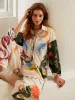 Boho Print Loose Shirt With Wide Leg Pants Set sold by COMMENSE